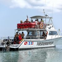People on water taxi boat charter in Puerto Rico from Pure Adventure